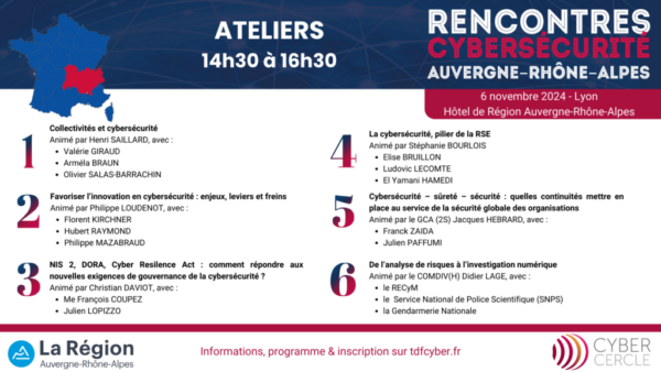 Ateliers Rencontres Cybersécurité Auvergne-Rhône-Alpes 2024