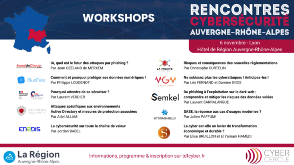 Workshops Rencontres Cybersécurité Auvergne-Rhône-Alpes 2024