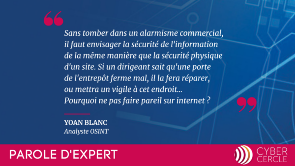 Parole d'Expert CyberCercle - Yoan BLANC, expert OSINT, le 6 décembre 2024