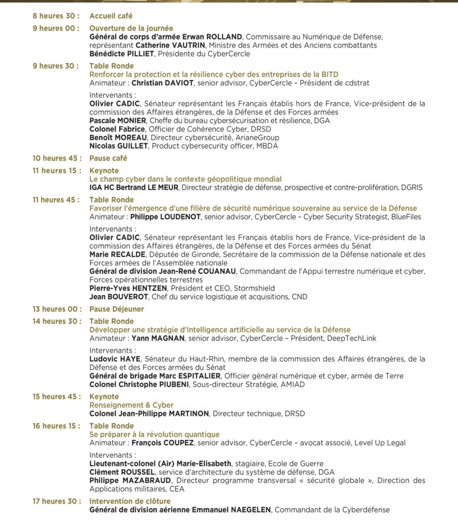 Programme - Rencontres Défense & Cyber du 9 avril 2026